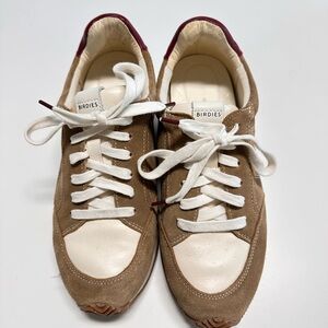 Birdies Sneakers Womens 8.5 Suede Leather Tan Lace Up Casual Shoes